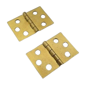 Piano Bench Hinges - One Pair 1-1/4" x 1-1/8" - Brass Plated