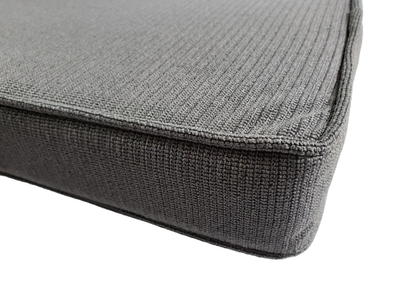 Cinder Gray Piano Bench Cushion Pad - Box Edge with Piping Trim | Same Day Shipping