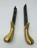 Player Piano Pedals Solid Brass, Rounded Caps, Satin Finish
