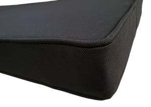 Black Ebony Piano Bench Cushion Pad - 14.5" x 33" x 3" - Box Edge with Piping Trim | Same Day Shipping