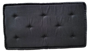 Black Tufted Bench Cushion - 13" x 25" x 1" | Same Day Shipping