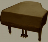 Grand Piano Cover - 5'10.5" Fits Steinway L -  Brown Heavy Duty Mackintosh Fabric  | With Side Slits | Same Day Shipping