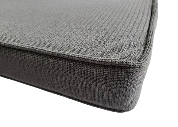 Cinder Gray Piano Bench Cushion Pad - Choose Size - Box Edge with Piping Trim | Same Day Shipping