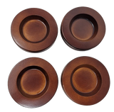 Wood Piano Caster Cups - Dark Walnut - 3.5" Diameter | Set of 4