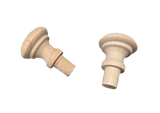 Two wooden knobs unfinished with peg ends. {In Tune Piano Supply | Everett Piano Services}