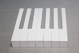 One Octave German Piano Keytops with Attached Fronts for Keytop Replacement