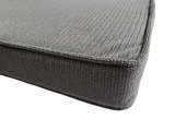 Cinder Gray Piano Bench Cushion Pad - Box Edge with Piping Trim | Same Day Shipping