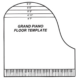 Grand Piano Floor Template 4'7" - 6'0"
