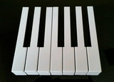 One Octave German Piano Keytops with Attached Fronts for Keytop Replacement